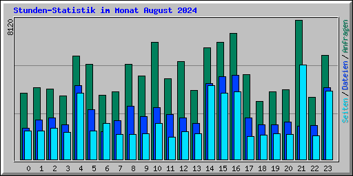 Stunden-Statistik im Monat August 2024