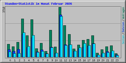 Stunden-Statistik im Monat Februar 2026